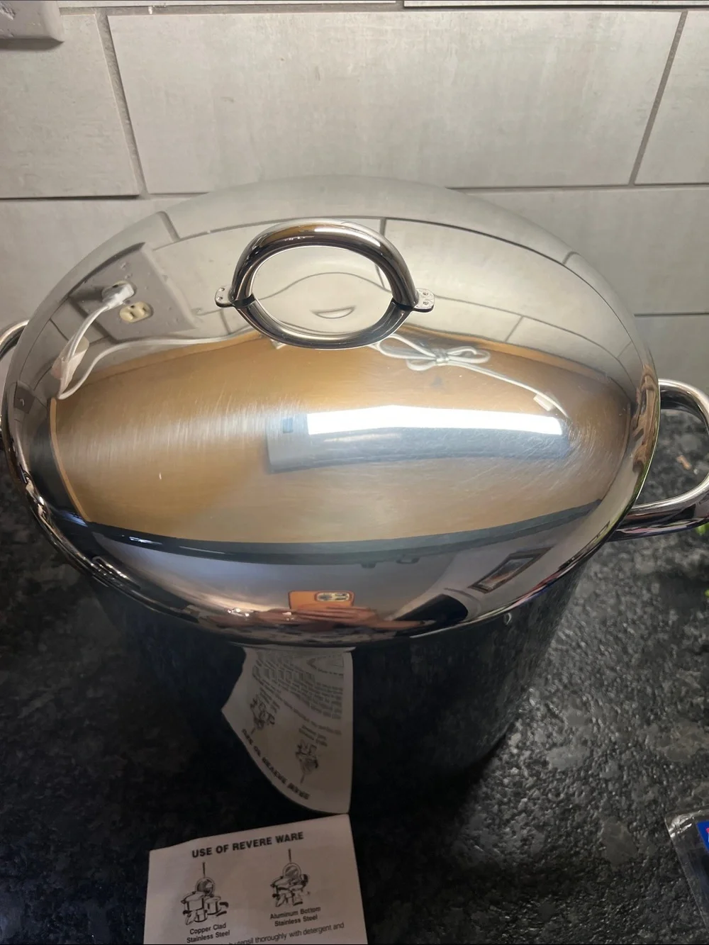 Revere Ware Vintage Copper-Clad Stainless Steel Stockpot - Silver & Copper. NIB